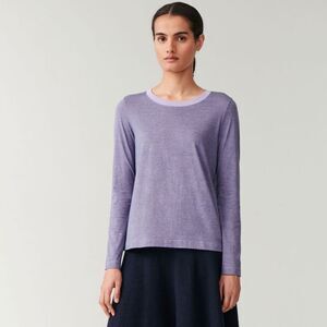 COS Women’s Purple Long Sleeve Cotton Top T-Shirt Tee Size Small